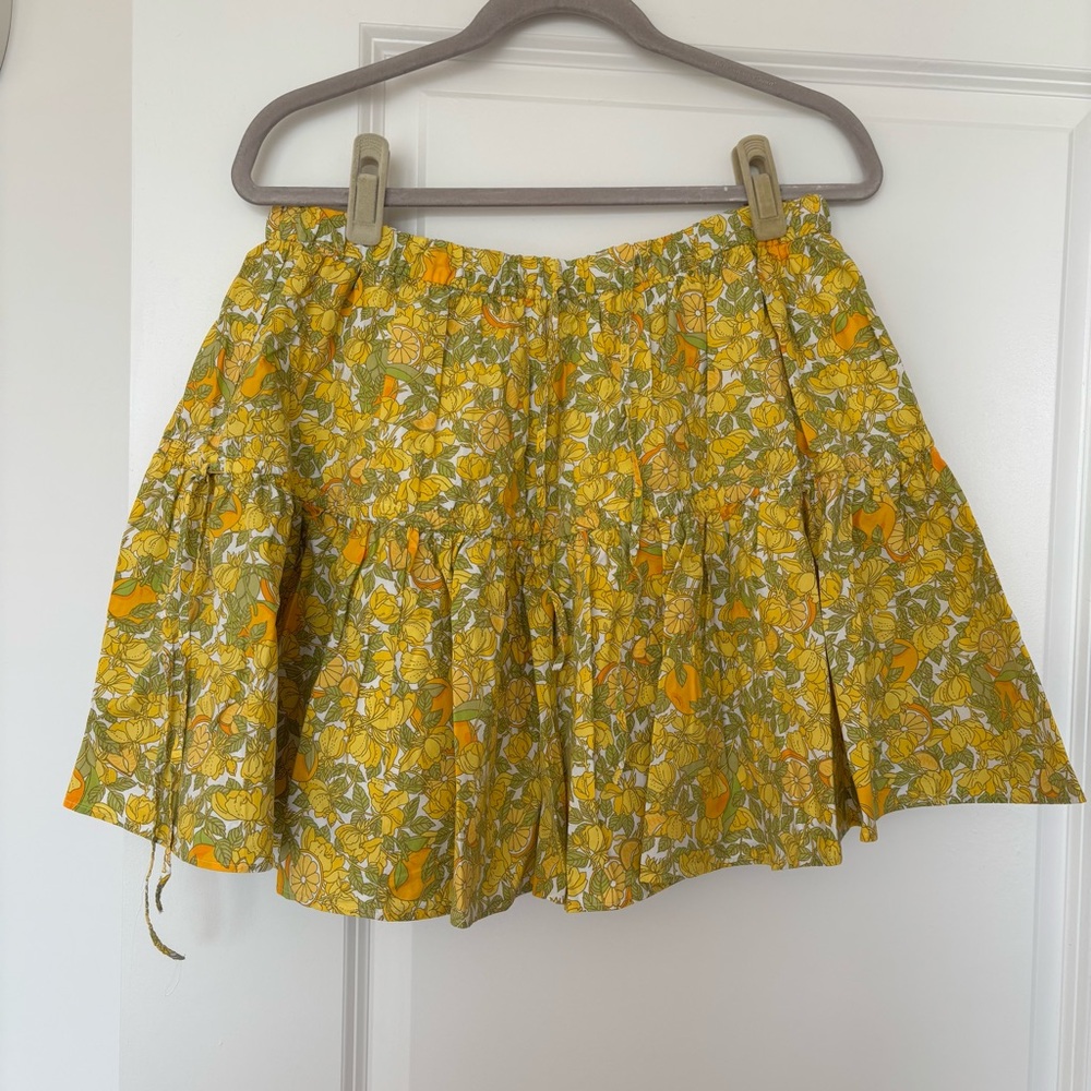 Jcrew Lemon Printed Swing Mini Skirt